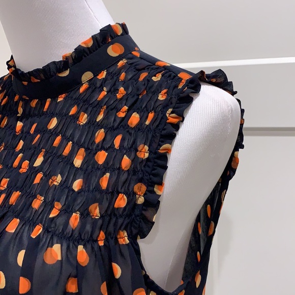 MAEVE Sheer Polka Dot Ruffle Blouse - Picture 10 of 14